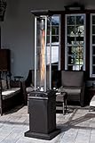 Golden Flame Square Flame Commercial 46,000 BTU (Rich Mocha) Quartz Glass Tube Propane Patio Heater w/Wheels