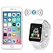 Smart Watch with Bluetooth Camera Music Player for iOS iPhone, Android Samsung HTC Sony LG Huawei Smartphones (White)