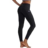ALONG FIT Anti-Nail Leggings for Women, Non-See-Through Yoga Pants with Phone Pockets, Tummy Control Full-Length/Capri Tights
