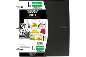 Five Star Flex NoteBinder, 10.75” x 11.5” Size, Includes 2 NotePockets, 2 NoteProtectors, and 80 Sheets of Paper (60 Ruled/20