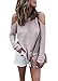 L&ZZ Womens Cold Open Shoulder Loose Pullover Tops Long Sleeve Sweater