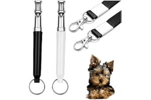 GENERIC 2 Pack Ultrasonic Quiet Dog Whistle to Stop Barking for Dogs, Professional Ultrasonic Dog Whistle Recall Training, Dog Whistle Stop Barking Training Control Tool for Dogs, with Black Lanyard