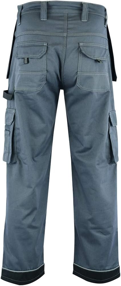 WrightFits Men Pro-11 Work Trousers Grey, Heavy Duty Safety Combat Cargo Pant, Multi Pockets & Knee Pad Pockets - Image 5