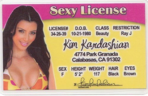 Kim Kardashian (Kanye West 's Wife) Novelty Drivers License / Fake I.d. Identification for fans of Keeping Up with the Kardashians by Signs4Fun