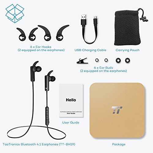 image for TaoTronics Bluetooth Headphones with Lightweight Compact Construction 