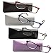 Liansan Designer Readers 4 Pairs Rectangular Plastic Frame Reading Glasses for Men and Women L3706X(+1.50)