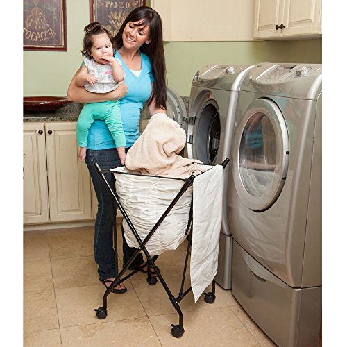Household Essentials LH1005 Lifter Hamper Spring Loaded Rolling Laundry