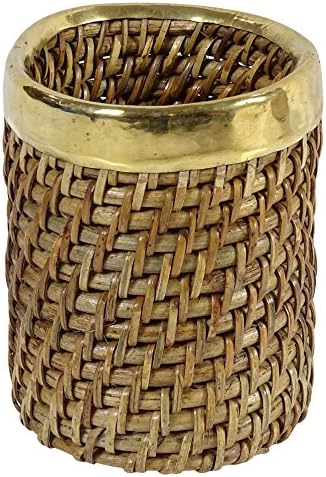 Hand Woven Round Decorative Wooden Planter