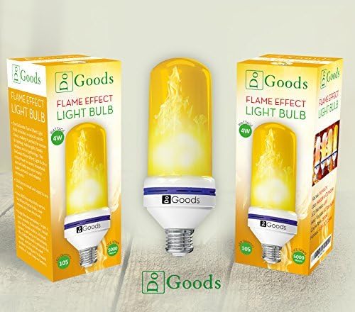 LED Flame Effect Light Bulb - Flickering Warm Flame Bulbs, E26 Standard Base, 105pcs 2835 LED Beads, Realistic Flaming Fire, Perfect Romantic Decorative Lighting at Home, Candelabra, Patio or Bar
