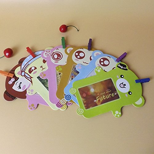 Instax Mini Photo Frame, 2x3” Decor Hang Paper Photo Frame for Fujifilm Instax mini 8,7S,25,50S,90 Instant Camera Films, Polaroid Photo Frame (Bear, 6 Pcs)