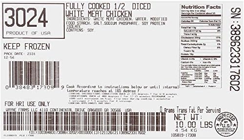 Dutch Quality House Fully Cooked Diced All White Chicken Breast Meat, 1/2 x 1/2inch -- 2 per case.