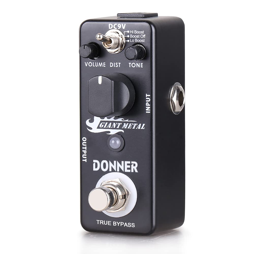 Donner Giant Metal Distortion Pedal -Boost Distortion for Electric Guitar, Pedalboards, 3 Modes True Bypass