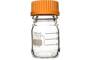 PYREX 100mL Round Media Storage Bottles, with GL45 Screw Cap, Ea