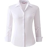 Esabel.C Womens Button Down Shirts Long Sleeve Regular Fit Stretch Work Blouse