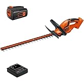 BLACK+DECKER 40V MAX Hedge Trimmer, Cordless, 24-Inch Blade, Battery and Charger Included (LHT2436)