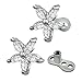 14g Flower Cubic Zirconia Dermal Anchor Tops and Base Surgical Steel Internally Threaded Screw Piercings (Clear)