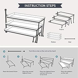 Sweese 3 Tiered Serving Stand, Foldable Rectangular