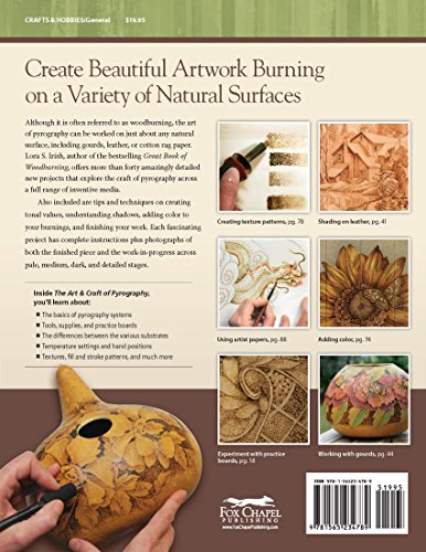 The Art & Craft of Pyrography: Drawing with Fire on Leather, Gourds, Cloth, Paper, and Wood (Fox Chapel Publishing) More Than 40 Patterns, Step-by-Step Projects, and Expert Advice from Lora S. Irish