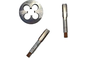 NEOPAFTU Metric Hand Thread Tap and Die Set,Right Hand Thread Tapping Tool 3pcs (M12 x 1.25mm)