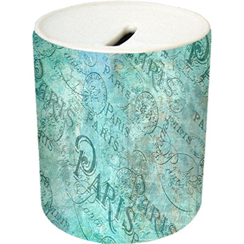 From Paris with Love Ceramic Coin Saving Bank / Money Jar / Piggybank