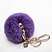 Miss Fong 120 DB Self Defense Keychain Personal Alarm for Security with Rabbit Fur Ball Pom Pom,Bag/Purse Clip (PPS-23K) Purple