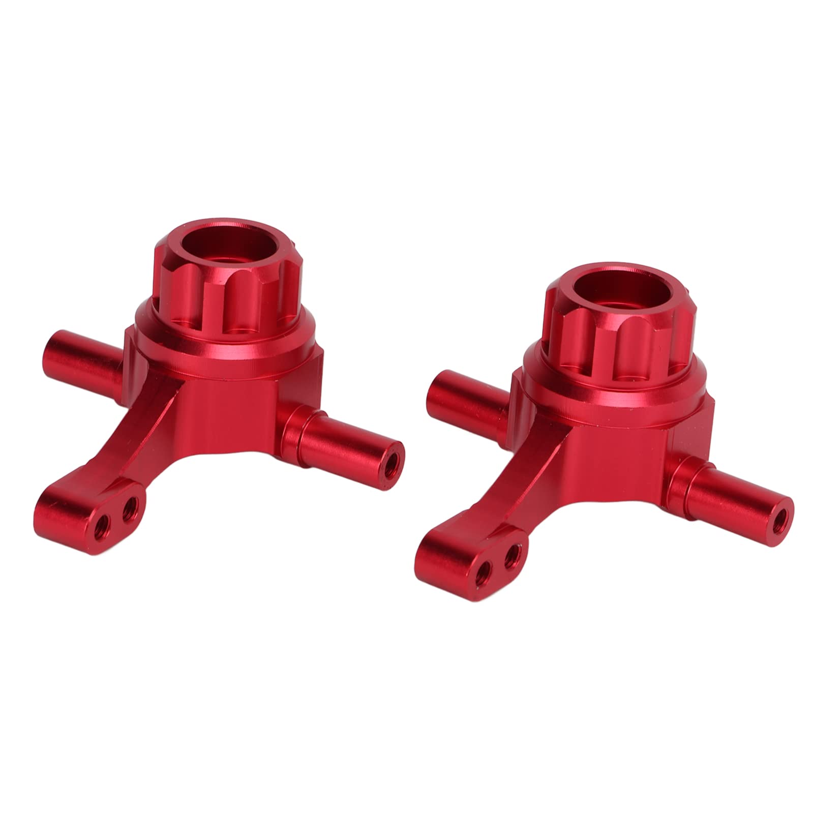 1/10 RC Car Front Knuckle, Aluminum Alloy Steering Cup Upgrade, RC Car Steering Knuckle, Red Finish for Hobbyists, Racing Events, Off-Road Customization