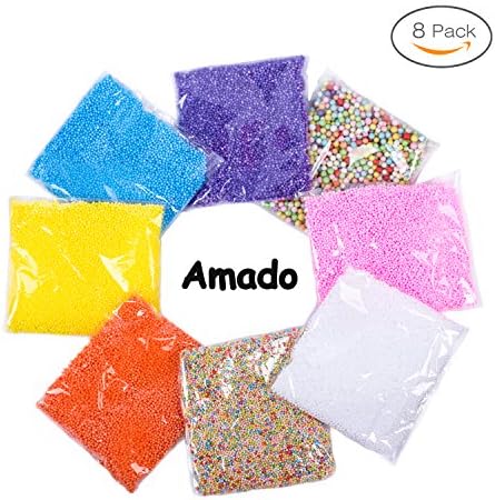 Amado Foam Balls for Slime, 80000 Mini Styrofoam Balls Beads for Crafts, Wedding, Party Decoration and Homemade Cards, White, Pink, Blue, Purple, Yellow, Orange Packs and Mixed Color Foam Balls