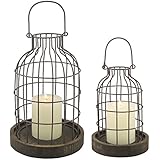 Stonebriar 2PC Wire METAL CLOCHE SET, Set of 2, Brown