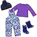 Sophia's Ikat Print Snow Bib Overalls, Long Sleeve Tee, Fleece Hat and Boots Set for 18