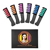 Aoert Temporary Hair Chalk Set - 6 Colors Hair Chalk With Brush - Hair Chalk Comb for Girls, Party, Cosplay (6 Color)