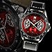 Vantasy Elegant Men's Automatic Mechanical Red Dial Skeleton