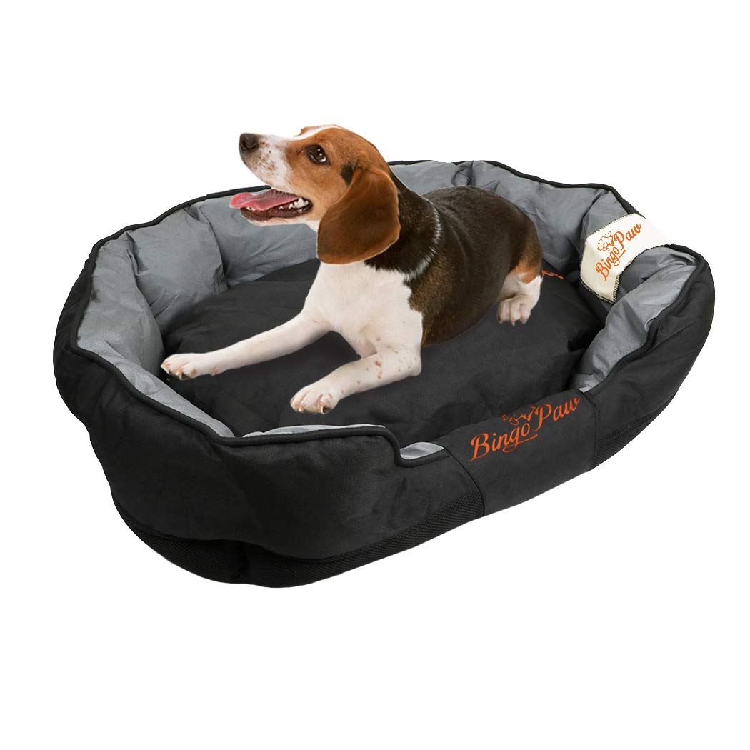 BingoPaw Large Washable Waterproof Dog Bed Black L(90X70cm)