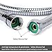 HOMEIDEAS Flexible Shower Hose Stretch 59-Inch to 79-Inch Stainless Steel Extra Long Shower Hose Replacement Handheld Shower Head Hose Extension, Polished Chrome