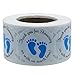 Hybsk 1.5 Inch Round Baby Shower Stickers, Thank You for Showering Us with So Much Love Blue Foot Print Total 500 Labels Per Roll primary