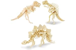 Georgie Porgy 3D Wooden Puzzles for Kids Toys Construction Woodcraft Kits DIY Model Puzzle Kits Birthday Gifts Pack of 3 (T-R