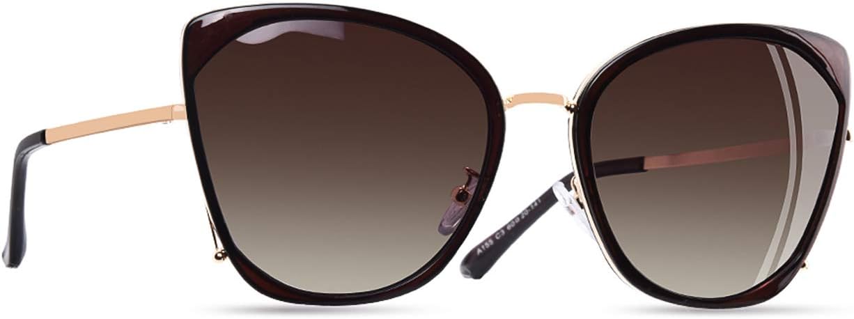 Metal Frame Cateye Polarised Women Sunglasses - AOFLY Gradient Lens with UV400 Protection Eyeware for Womens