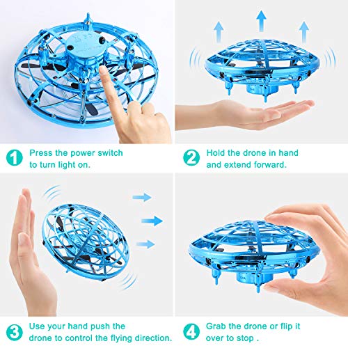 image for semai Flying Toys for Kids Mini UFO Drone Hand Operated Drones with 2 