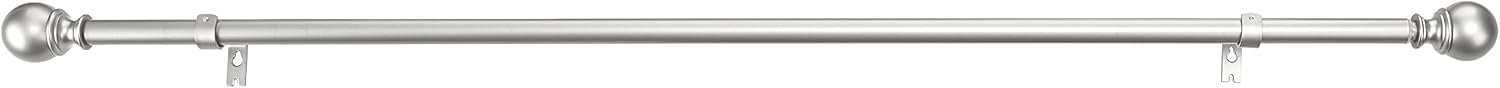 Amazon Basics Extendable Window Curtain Pole with Ball Finials, 19 mm Diameter, 183 to 366 cm, Nickel - Image 4
