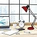 ToJane Red Desk Lamp Swing Arm, Modern Architect Table Lamp,Small Desk Lamp for Office/Students,with Extra Clamp Mount