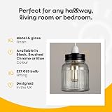 MiniSun Retro Style Brushed Chrome Glass Jar Pendant Light Shade view 3