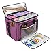 PettaAiu BENGDA Knitting Bag,Yarn Tote Organizer with Inner Divider for Crochet Hooks, Knitting Needles(up to 14¡±),Project and Supplies,Easy to Carry,High Capacity (Purple)