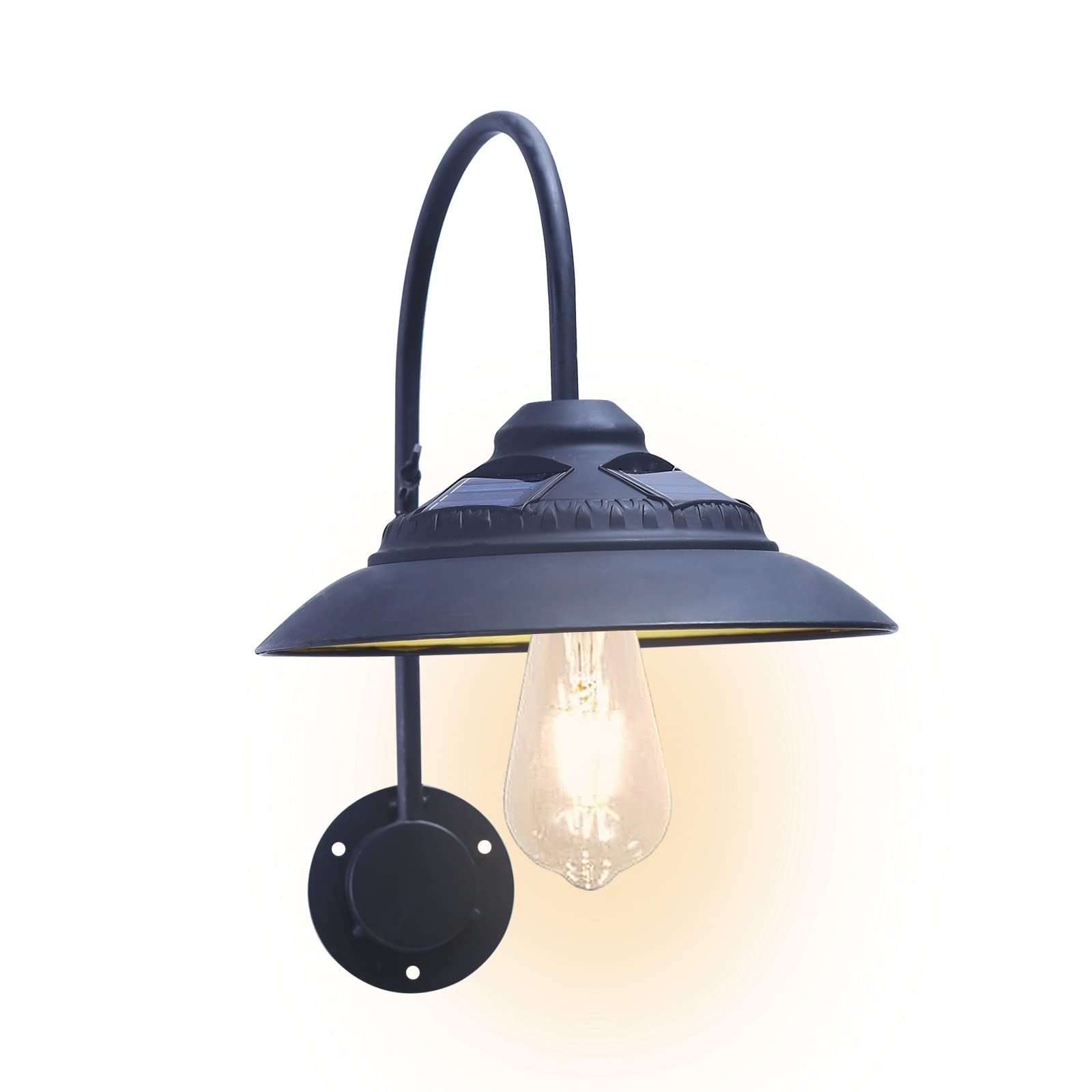 Goodeco Black Barn Wall Light - Upgrade New Wall Sconces- Rustic Vintage Wall Mount Farmhouse Barn Lights,Waterproof,Lighting Garden Patio Barn Shed Garage(Black)