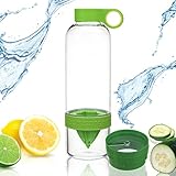 Citrus Zinger Fruit Water Infuser - Active Infusion Juicer and Cucumber Water Acessory - Tritan Plastic 28oz GREEN