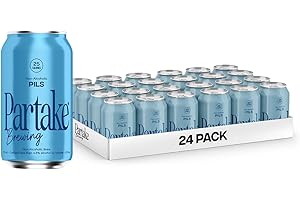 Partake Brewing Craft Non Alcoholic Beer Pilsner 24 Pack x 12 Fl Oz Cans - Low Calorie & Carb, No Sugar, All Natural Ingredie