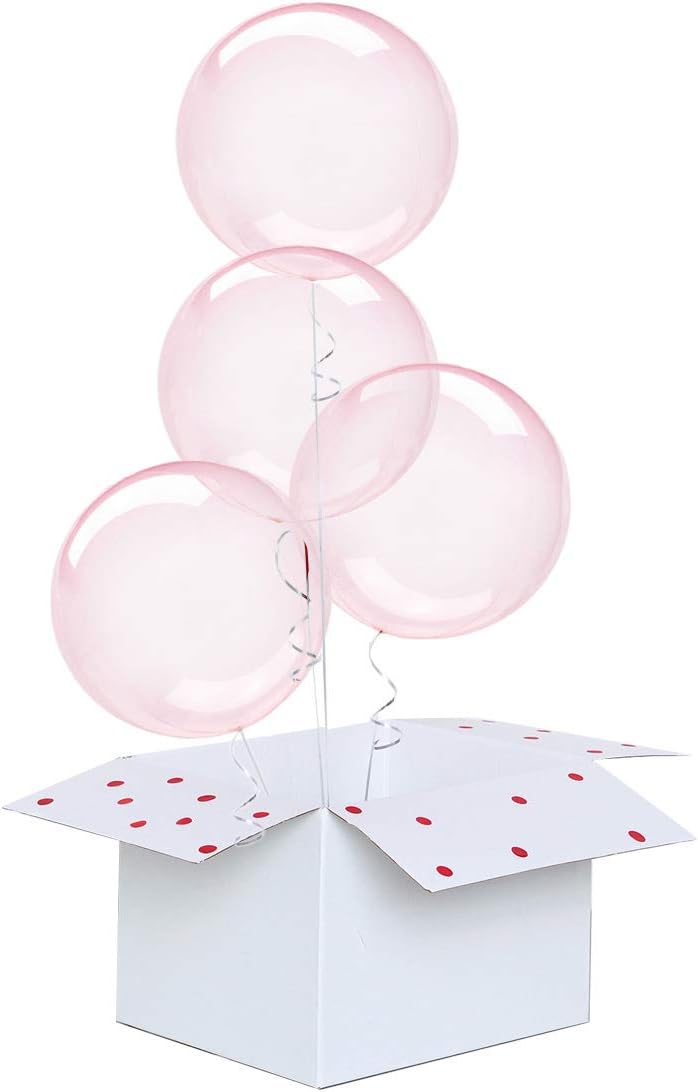 Crystal Clear Bubble Balloon 4 Count 18" Transparent Pastel Sphere Round Balloon New Marcon Clear Balloon for Birthday Wedding Event Party Decoration by Eanjia (Pink, 18")