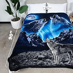 Dawhud Direct II Howling Wolf Fleece Blanket for