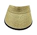 Aesthetinc 100% Toyo Straw Sun Visor Hat Velcro Adjustable at the Back (Natural)