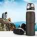 BBD Collapsible Water Bottle 750ml/ 26 oz – Leak Proof Silicone Foldable Sports Water Bottle BPA Free (Black)
