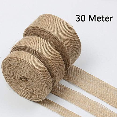 ToBeIT Natural Burlap Lace Trim 33 Yard Burlap Lace Ribbon for Wedding Decoration and DIY Craft Home Party Decoration (30meter)