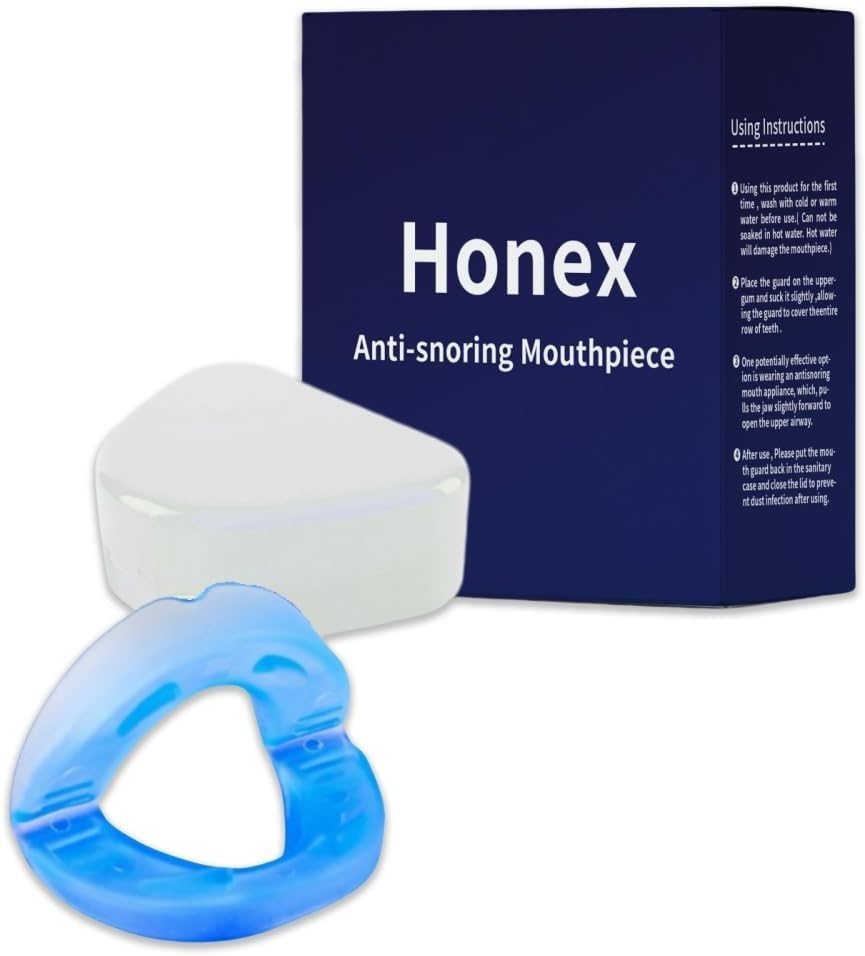Honex Anti Snore Mouthpiece, Easy to Wear Oral Comfort Guard, Universal Fit, Anti Snore & Teeth Grinding Protection for Home & Travel